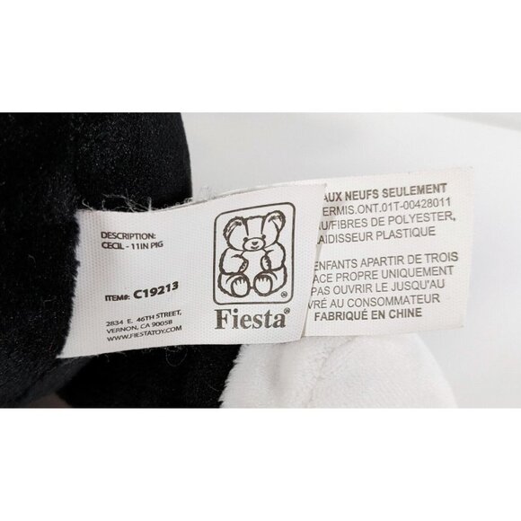 Fiesta Retro Cecil the Pig Plush Stuffed Rare Black White  11" Stuffed Animal - Picture 4 of 4